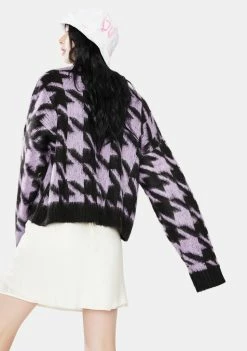 Best Pirce π₯ The Ragged Priest Tops Inception Houndstooth Knit Cardigan π 9 The Ragged Priest Tops Inception Houndstooth Knit Cardigan