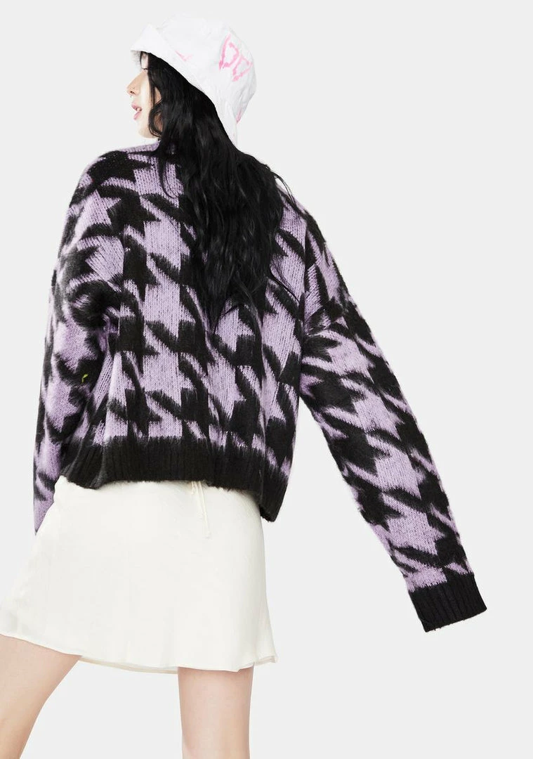 Best Pirce π₯ The Ragged Priest Tops Inception Houndstooth Knit Cardigan π 6 The Ragged Priest Tops Inception Houndstooth Knit Cardigan