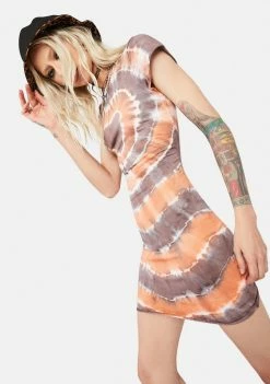 The Ragged Priest Vivid Tie Dye Mini Dress Dresses