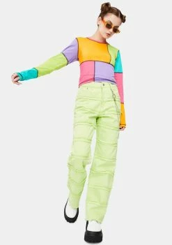 The Ragged Priest Tops Mixer Colorblock Long Sleeve Tee