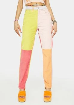 The Ragged Priest Zone Patchwork Cord Jeans Boyfriend Jeans