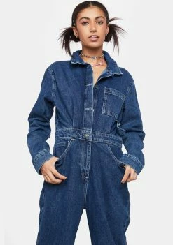 The Ragged Priest Jumpsuits & Rompers Questioner Denim Boilersuit