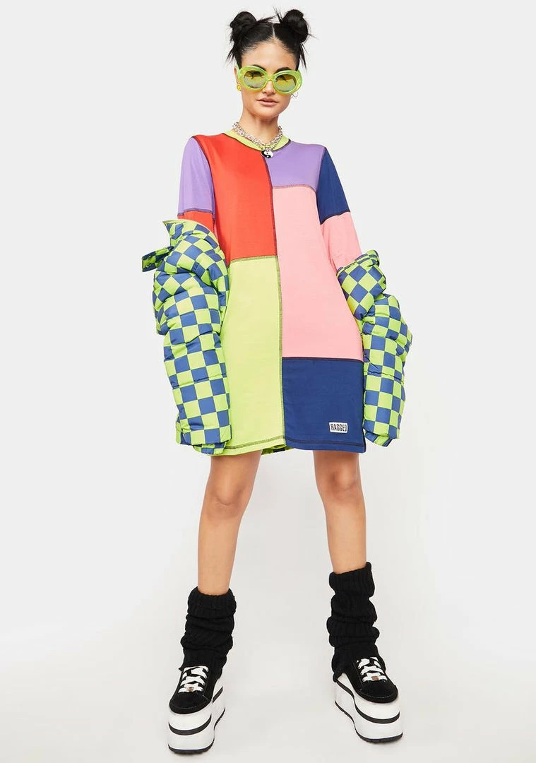 Coupon 🤩 The Ragged Priest Topic Colorblock Mini 👗 Dress 👗 Dresses ⭐ 4 The Ragged Priest Topic Colorblock Mini Dress Dresses