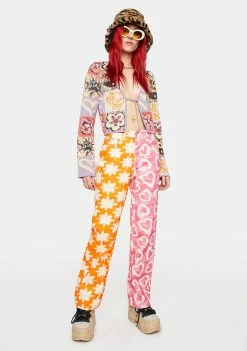 The Ragged Priest Boyfriend Jeans Freedom Print Jeans