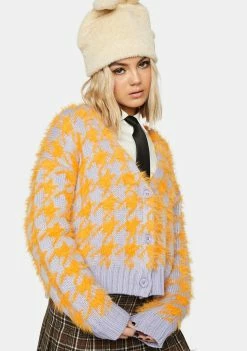 The Ragged Priest Pumpkin Pie Houndstooth Cardigan