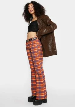 The Ragged Priest Flares Register Plaid Flare Jeans