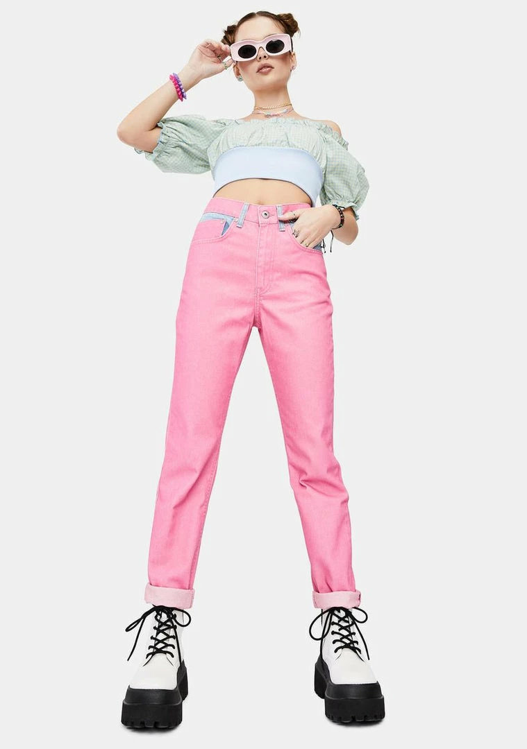 Best Pirce β¨ The Ragged Priest Bottoms Dolly Pink Overdyed Mom π Jeans π 4 The Ragged Priest Bottoms Dolly Pink Overdyed Mom Jeans