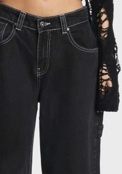 The Ragged Priest Bottoms Charcoal Sweeper Jeans