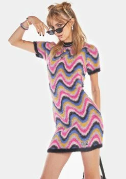 The Ragged Priest Shirt Dress Blotter Knit Mini Dress