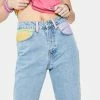 The Ragged Priest Illuminate Colorblock Pocket Mom Jeans
