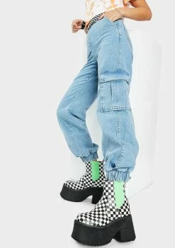 The Ragged Priest Bottoms Light Blue Cuff Jeans