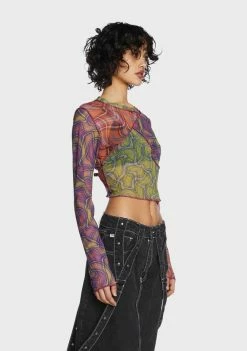 The Ragged Priest Tops Bopper Mesh Top