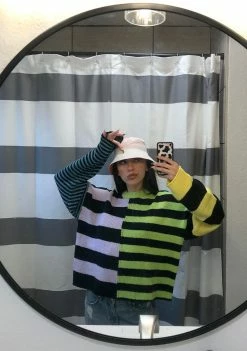 The Ragged Priest Modify Knit Striped Sweater Tops