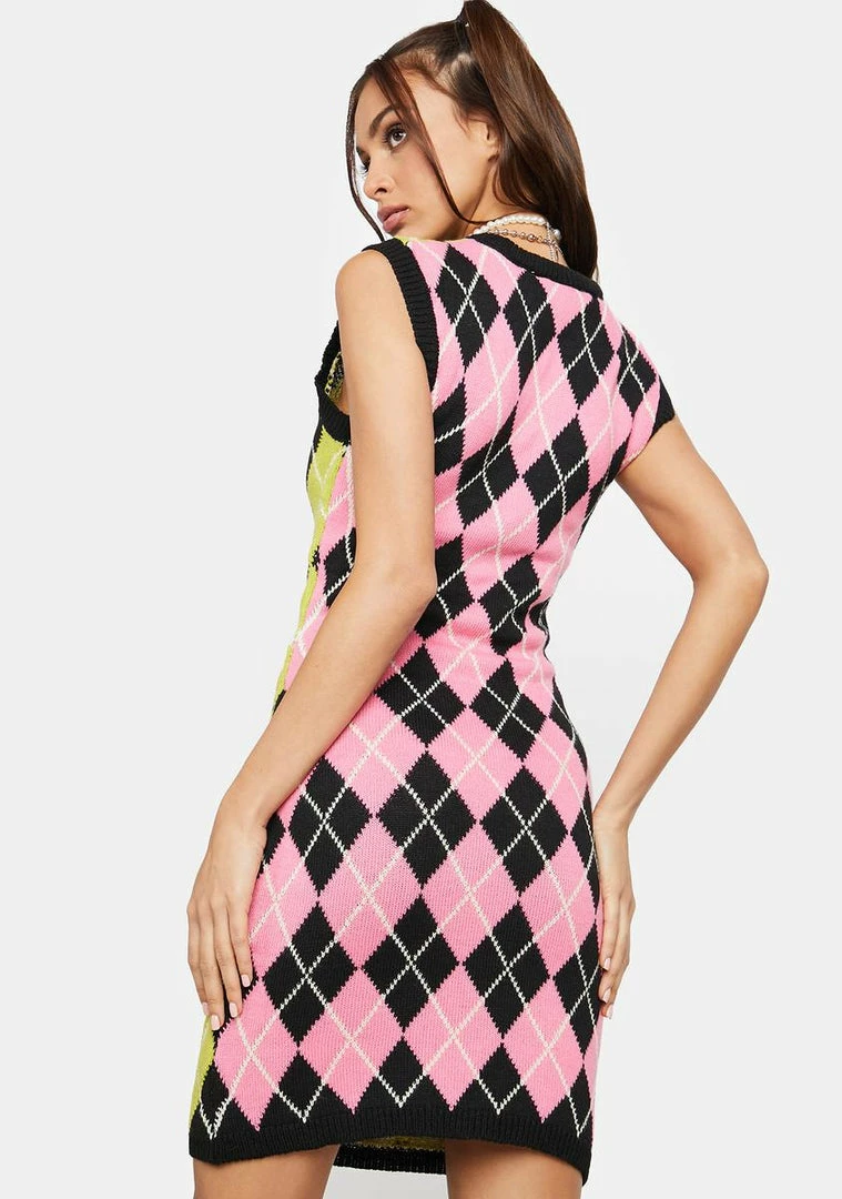 Outlet โ๏ธ The Ragged Priest ๐ Dresses Merit Argyle Sweater ๐ Dress โ 6 The Ragged Priest Dresses Merit Argyle Sweater Dress