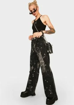 The Ragged Priest Charcoal Trip Denim Jeans Bottoms