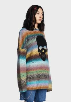 The Ragged Priest Spacedye Skull Knit Sweater