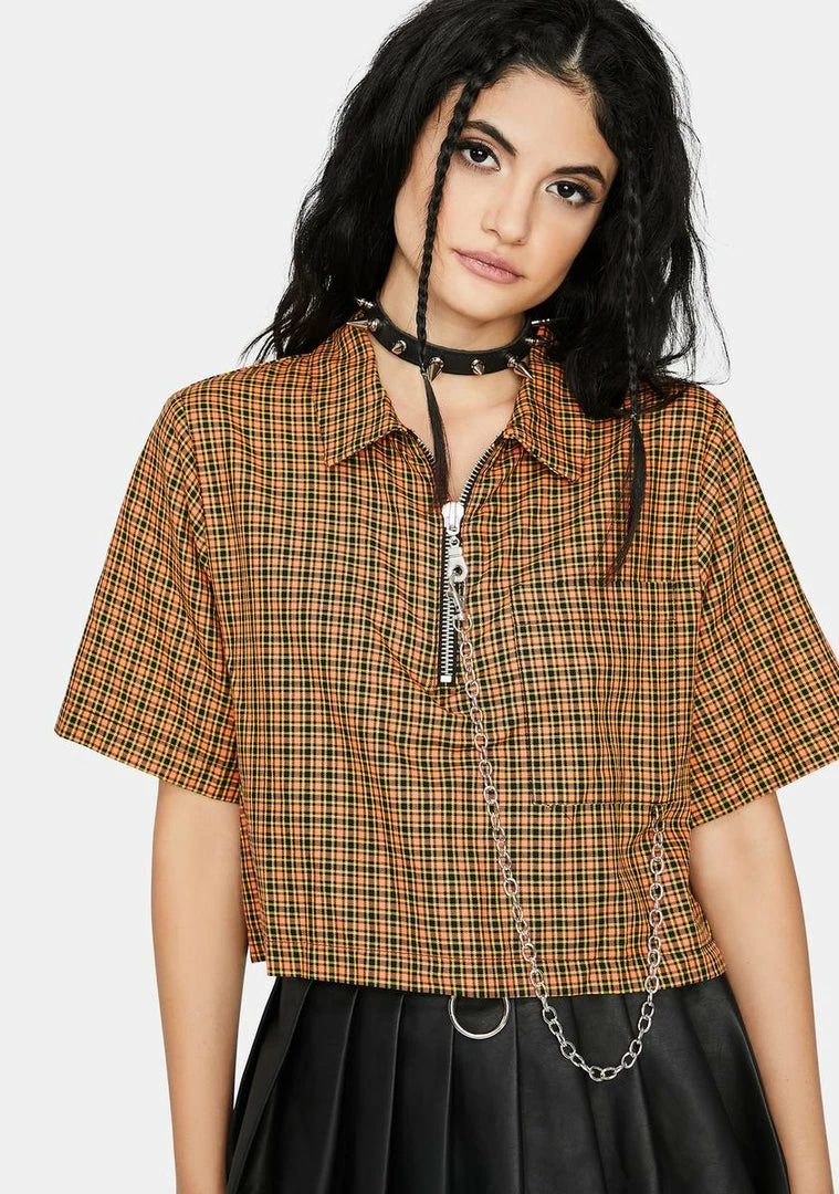 Cheap π₯° The Ragged Priest Tops Activation Plaid Crop Top π 3 The Ragged Priest Tops Activation Plaid Crop Top