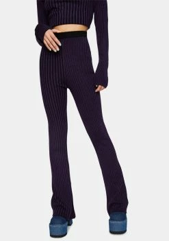 The Ragged Priest Bottoms Inspire Striped Knit Flare Pants