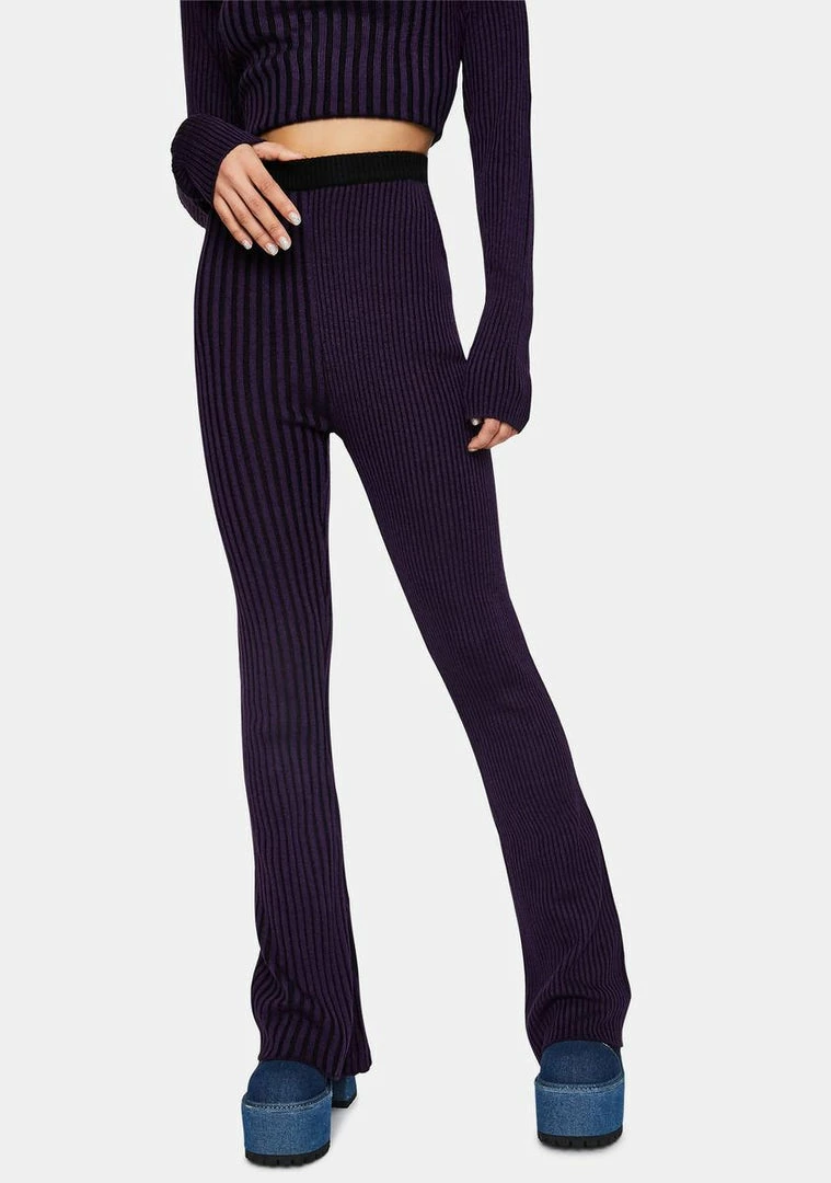 Cheapest π The Ragged Priest Bottoms Inspire Striped Knit Flare Pants π 3 The Ragged Priest Bottoms Inspire Striped Knit Flare Pants