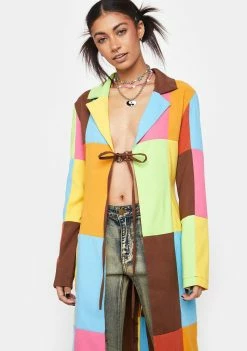 The Ragged Priest Dealer Patchwork Longline Jacket Outerwear