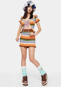 The Ragged Priest Tops Dawn Knit Crop Top