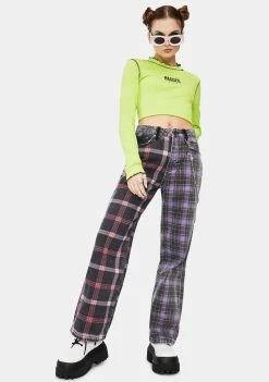 The Ragged Priest Jekyl Mix Check Dad Jeans