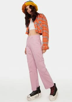 The Ragged Priest Pink Combat Jeans Cargo Pants