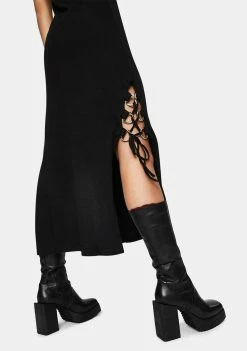 The Ragged Priest Provoke Lace-Up Midi Dress Dresses