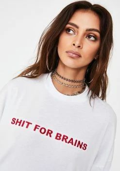 The Ragged Priest White Shit For Brains Skater Tee