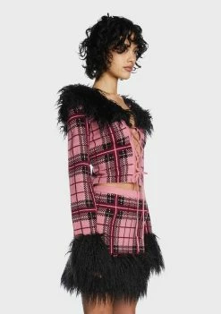 The Ragged Priest Honey Plaid Cardigan