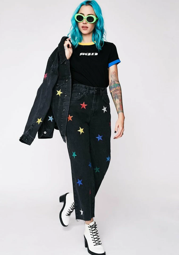 Buy 𧨠The Ragged Priest Bottoms Galaxy π Jeans π 4 The Ragged Priest Bottoms Galaxy Jeans