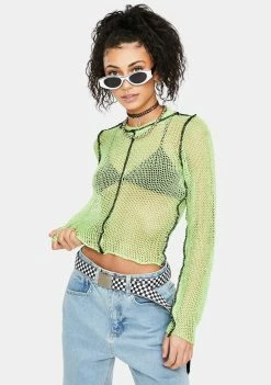 Outlet ๐งจ The Ragged Priest Charge Sheer Knit Crop Top Tops โญ 7 The Ragged Priest Charge Sheer Knit Crop Top Tops