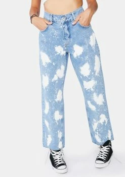 The Ragged Priest Acid Wash Straight Leg Denim Jeans