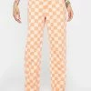 The Ragged Priest Bottoms Orange Rook Checkered Jeans