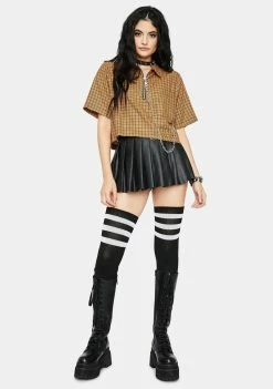 Cheap π₯° The Ragged Priest Tops Activation Plaid Crop Top π 8 The Ragged Priest Tops Activation Plaid Crop Top