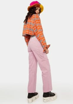 The Ragged Priest Pink Combat Jeans Cargo Pants