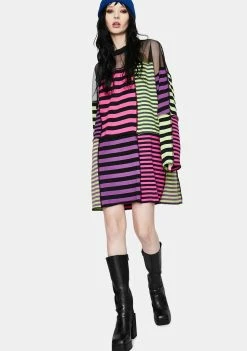 The Ragged Priest Dresses Aggy Striped Patchwork Dress