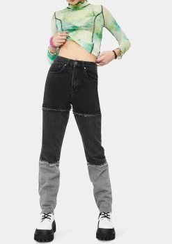 The Ragged Priest Bottoms Shade Ombre Denim Mom Jeans