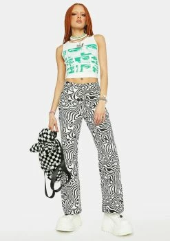 The Ragged Priest Marble Denim Jeans Bottoms