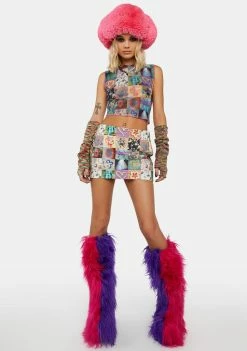 The Ragged Priest Mesh Shirt Flashback Mesh Crop Top