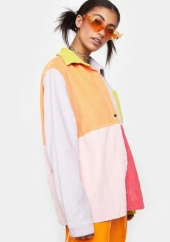 The Ragged Priest Blitzed Patchwork Cord Shirt Tops