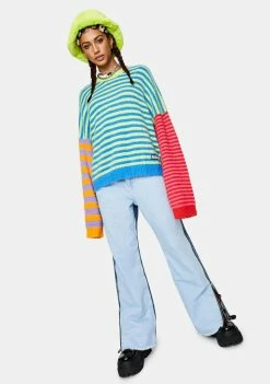 Discount π The Ragged Priest Tops Dynamite Fuzzy Striped Sweater β 8 The Ragged Priest Tops Dynamite Fuzzy Striped Sweater