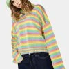 The Ragged Priest Glow Up Rainbow Knit Sweater Tops