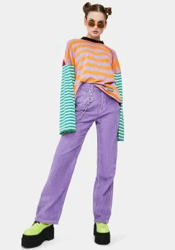 The Ragged Priest Purple Jumbo Corduroy Pants