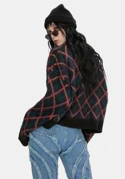 The Ragged Priest Tops Pops Argyle Knit Cardigan