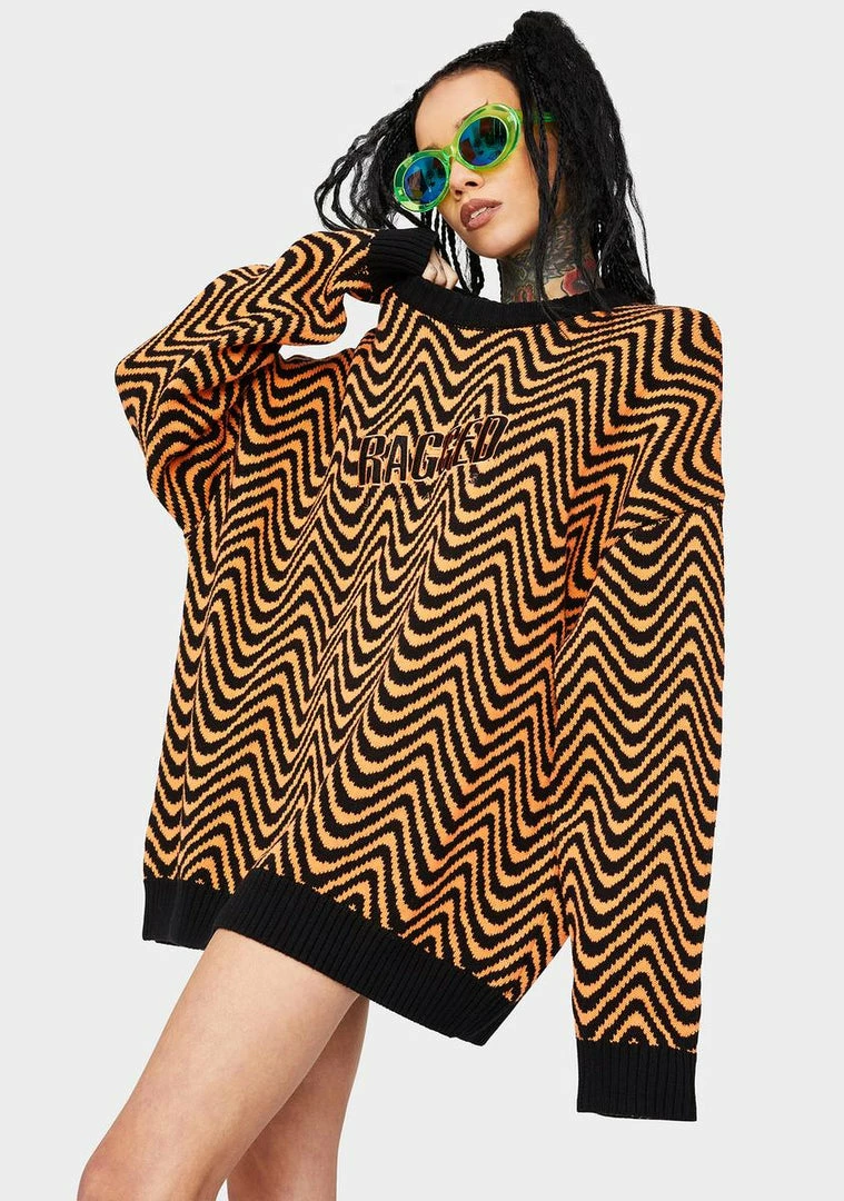 Best deal ๐ The Ragged Priest Orange Black Striped Jumper Tops โ๏ธ 4 The Ragged Priest Orange Black Striped Jumper Tops