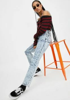 The Ragged Priest Acid Blue Cougar Mom Jeans