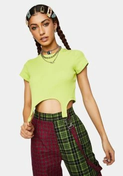 The Ragged Priest Tops Blaze Ribbed Crop Tee