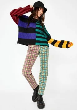 The Ragged Priest Tops Riot Striped Knit Sweater