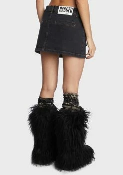 The Ragged Priest Bottoms Pocket Denim Mini Skirt